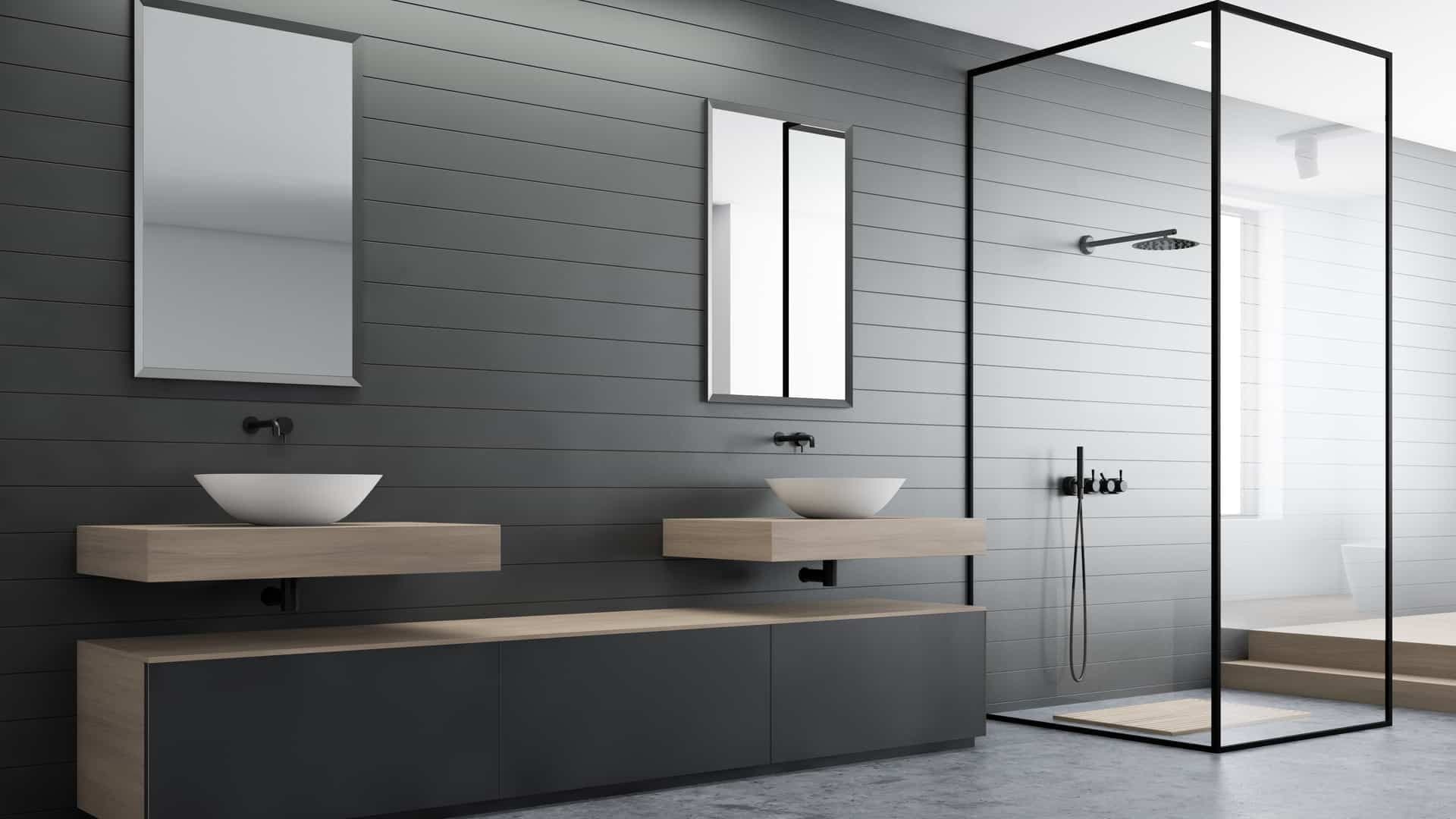 Modern bathroom completed by HSL-Technik in Luxembourg